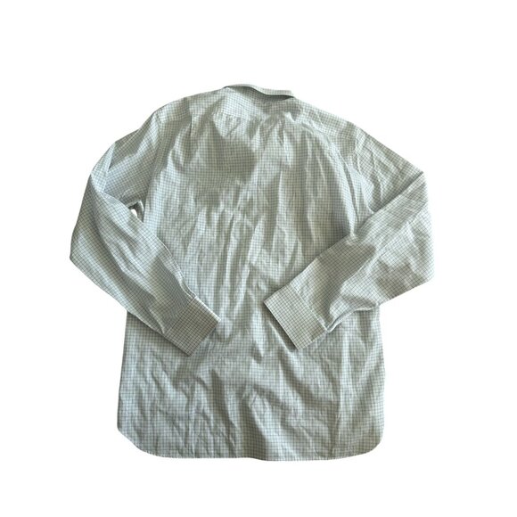 J CREW White Blue Slim Plaid Long Sleeve Button Down Shirt Size Large - Picture 3 of 5